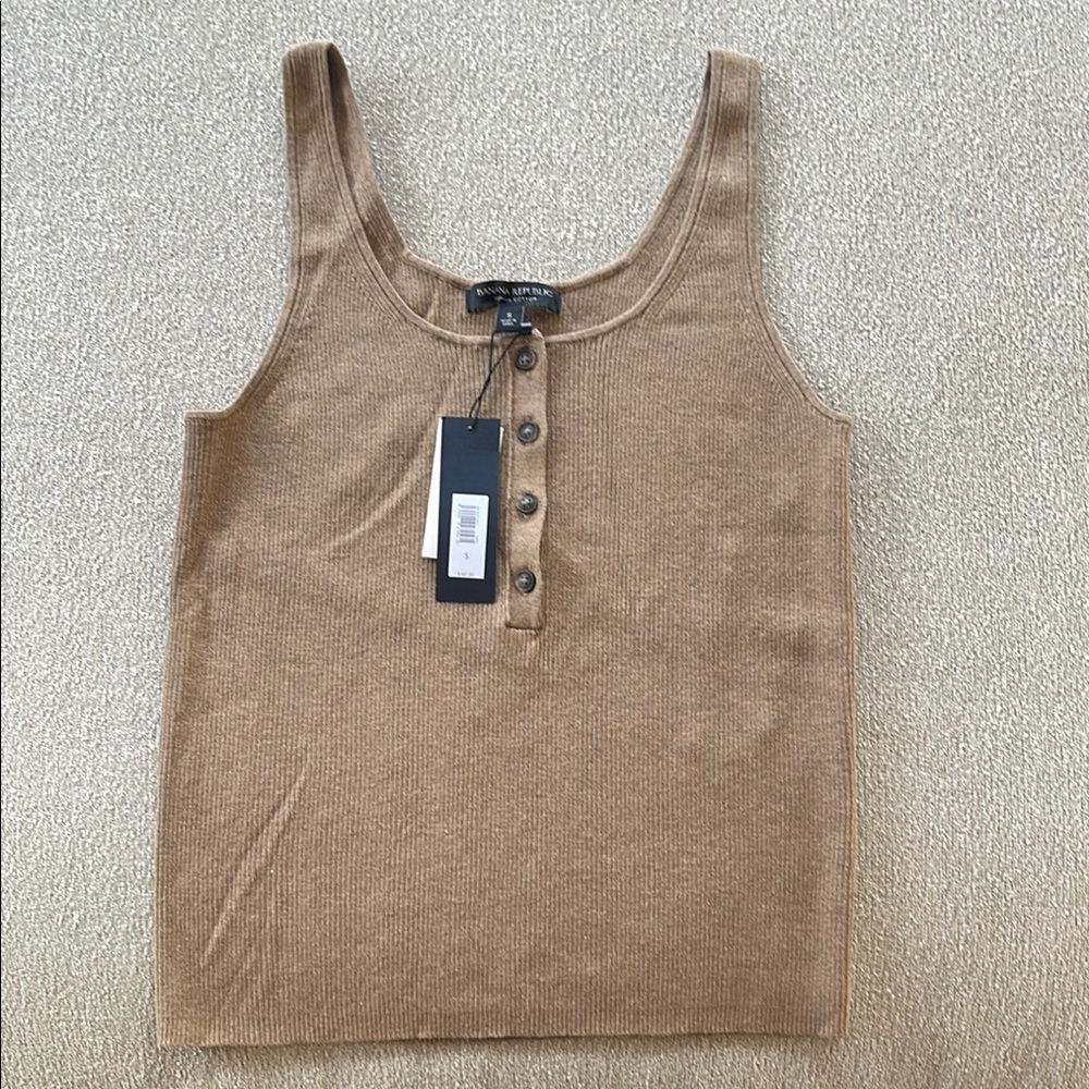Banana Republic Tan Ribbed Tank Top, NWT